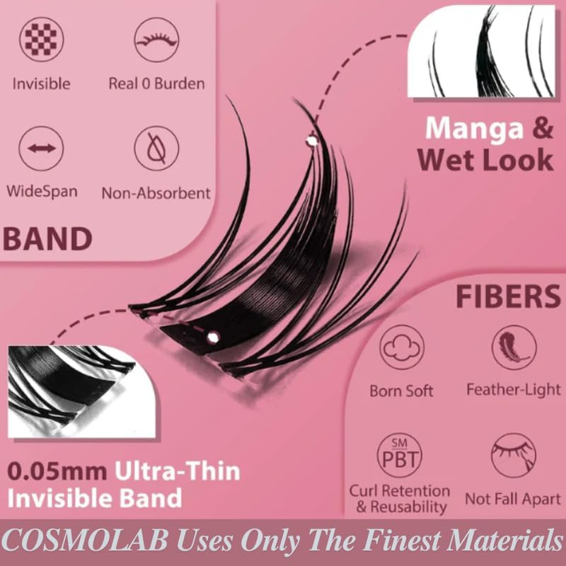 COSMOLAB Missy Pop-On Lashes- DIY Pre-Glued Extension Clusters image number 3