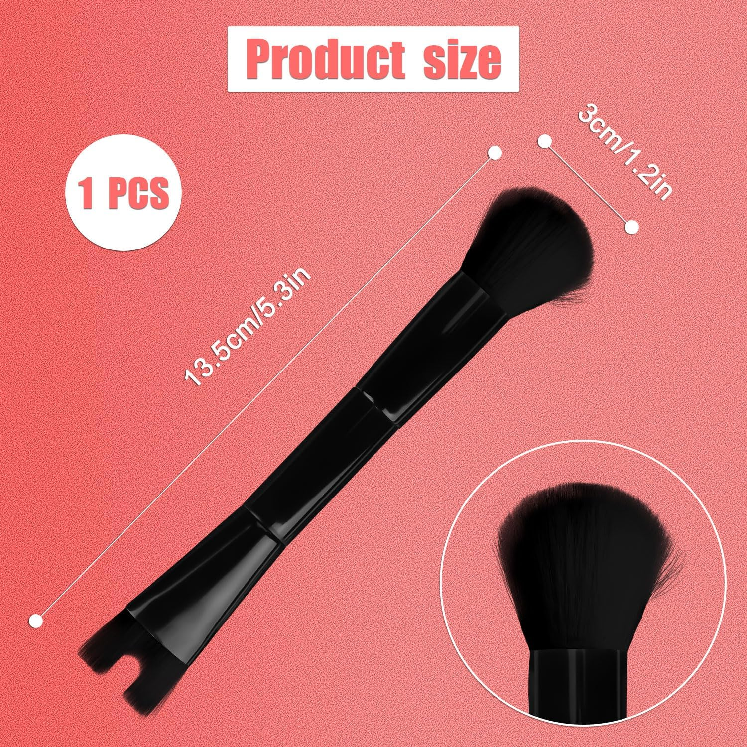 Nose Contour Brush, U Shaped Makeup Brush Dual End Nose Contour Brush Pro Contour Duo Brush for Sculpting and Defining Nose Cheek Bones Contour (Black)