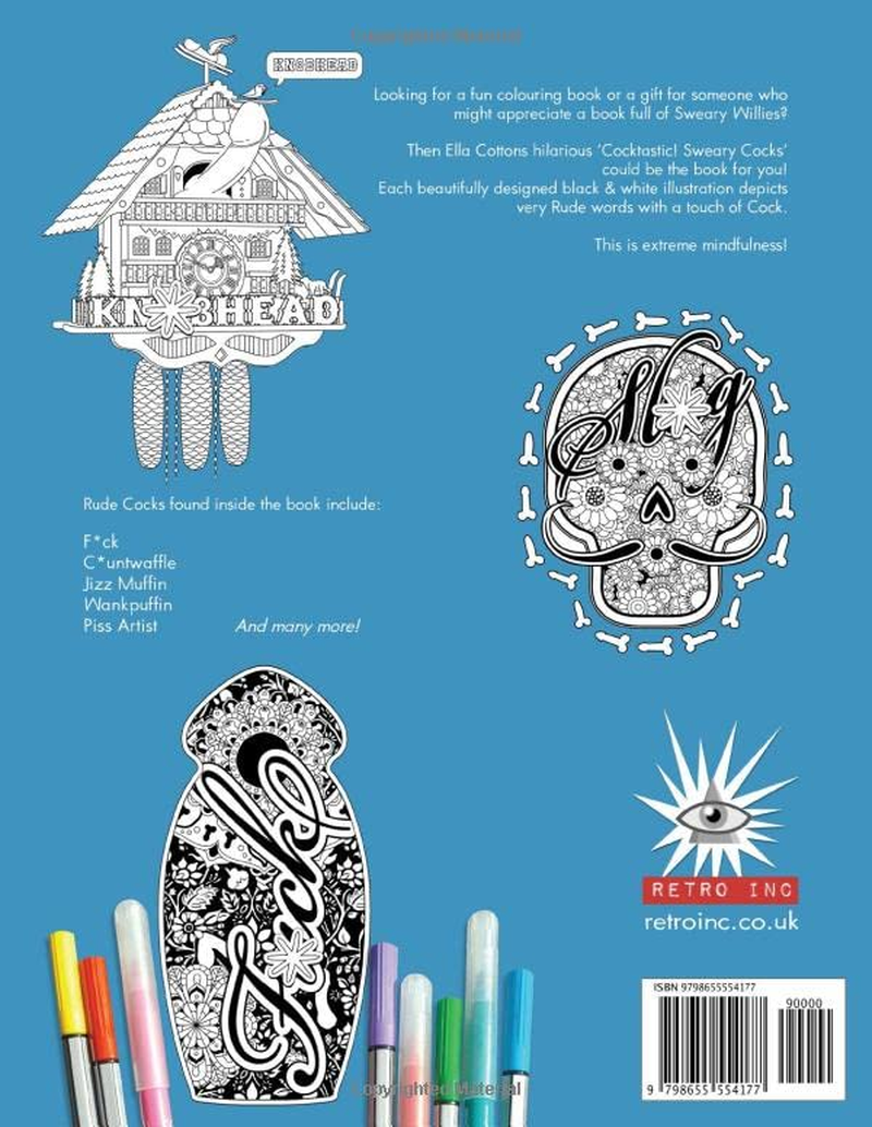 Cocktastic! Sweary Cocks: the Hilarious Swear Word Cock Colouring Book image number 1