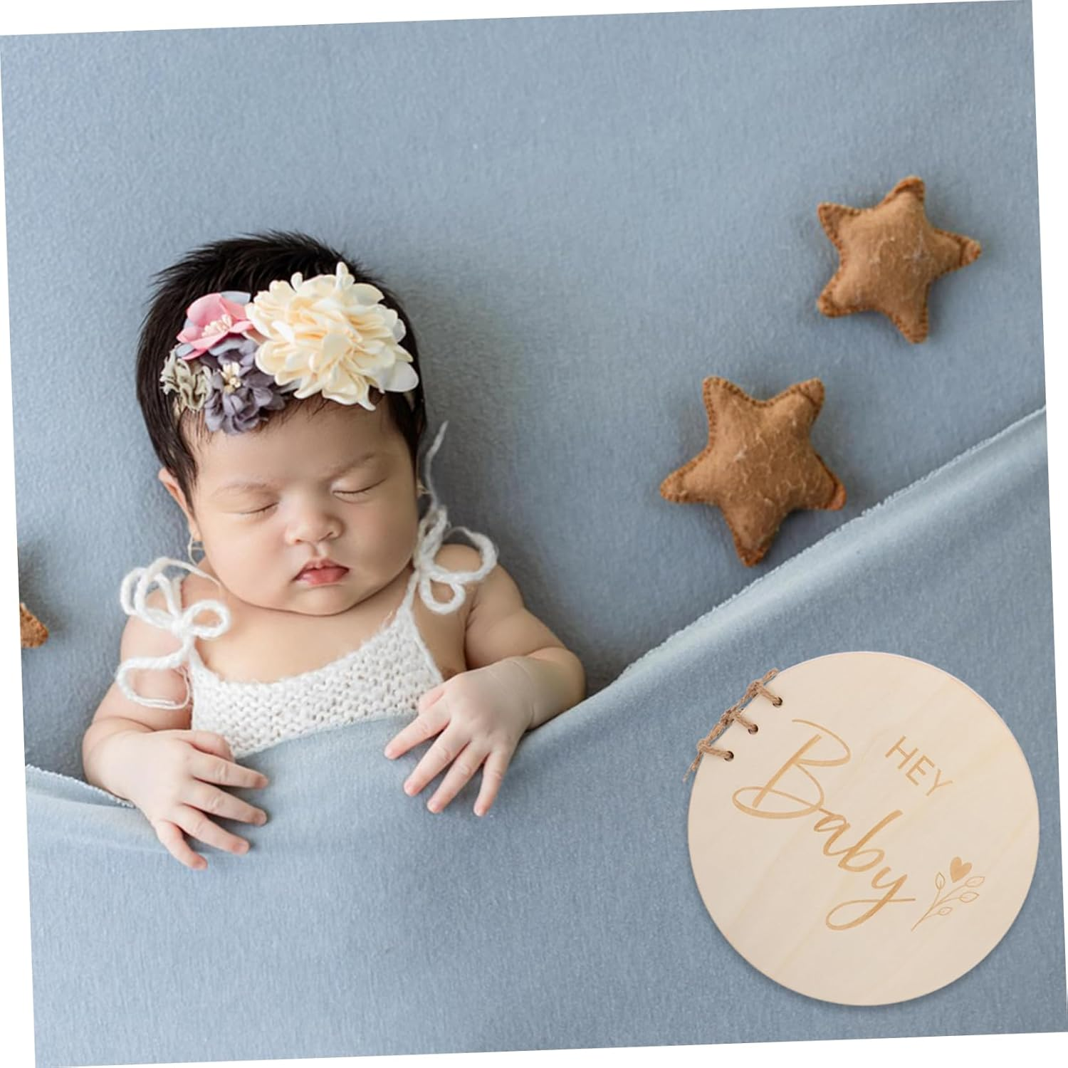 DOITOOL Natural Wood Shower Guest Book Elegant Keepsake Memory Album for Newborn Welcome for Nursery Decor and Celebrations