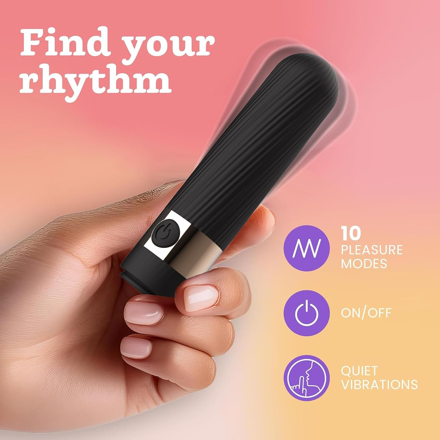 G Spot Bullet Vibrator for Women,Waterproof Adult Sex Toys Nipple Clitorals Stimulator with 10 Vibrating Modes Full Silicone Rechargeable Mini Vibrators image number 4