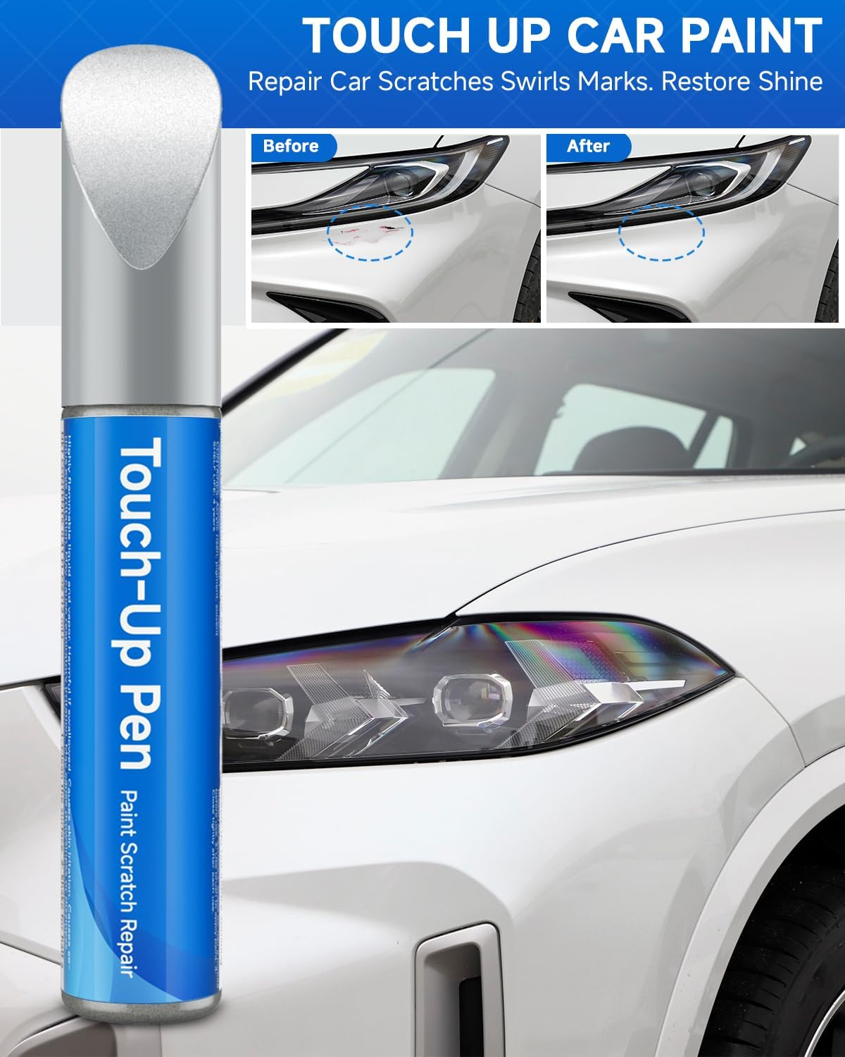 RSACET A1 Winter White Touch up Paint Compatible with Ford Exact Match Touch up Paint Car Scratch Repair image number 2