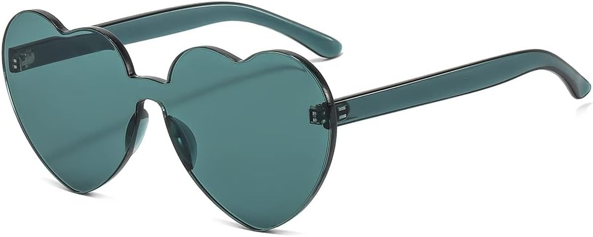 Yoothink Love Heart Shaped Sunglasses for Women Colorful Rimless Sunglasses Party Sunglasses