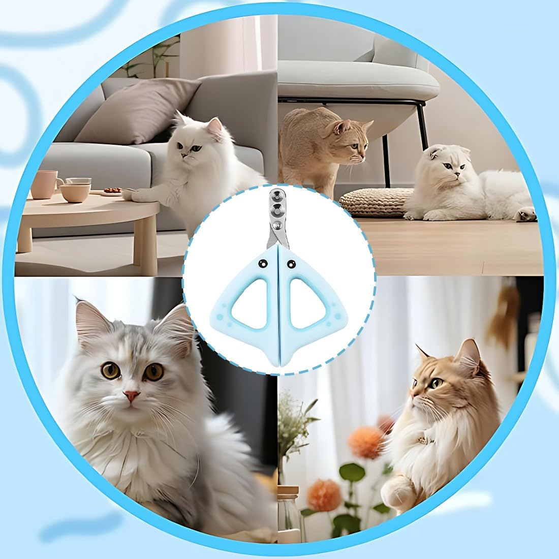 Cat Nail Scissors with Protection, Cat Claw Cutter with 2 Mm and 4 Mm Hole, Cat Nail Scissors Professional Cat Nail Cutter Cat Nail Clipper for Small Dogs Puppies Cats with File Cat Nail Clipper image number 4