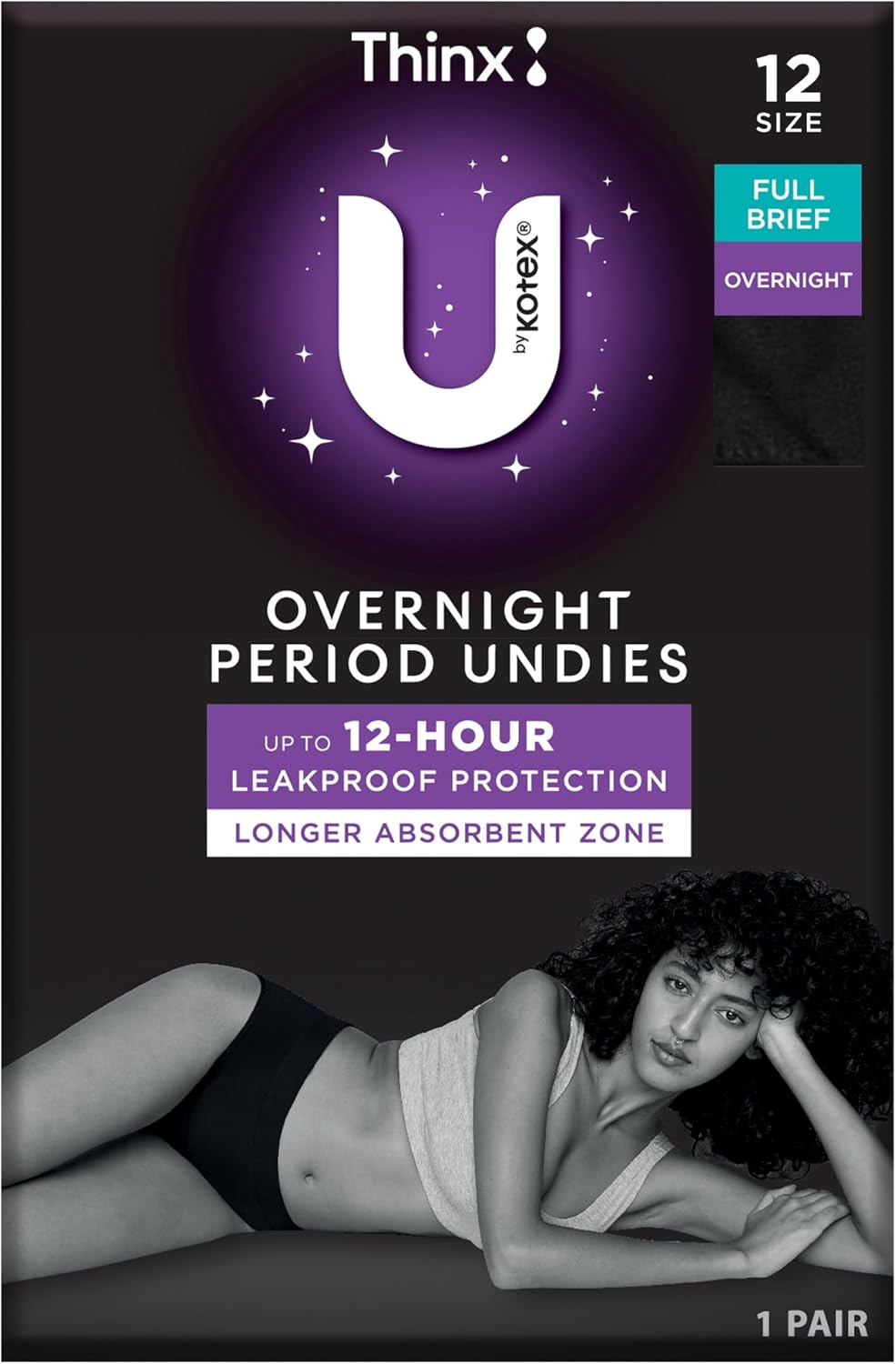 U by Kotex Thinx Period Undies Overnight Size 12 image number 4