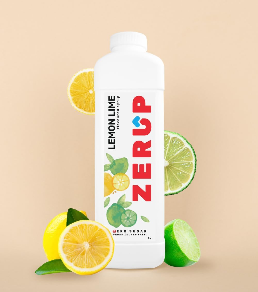 Zerup Zero Sugar Lemon Lime Flavoured Syrup 1L Bottles, Sugar Free Syrup, Lemon Lime Flavour Drink Mix, Low Calorie Flavourings for Milk Shakes, Cocktails, Teas, Gluten Free, Keto Friendly, Halal image number 3