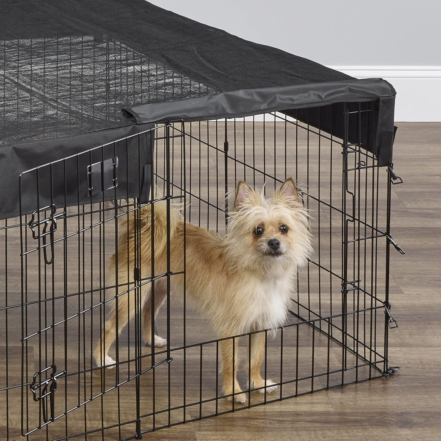 Midwest Homes for Pets Square Exercise Pen Fabric Mesh Top image number 1