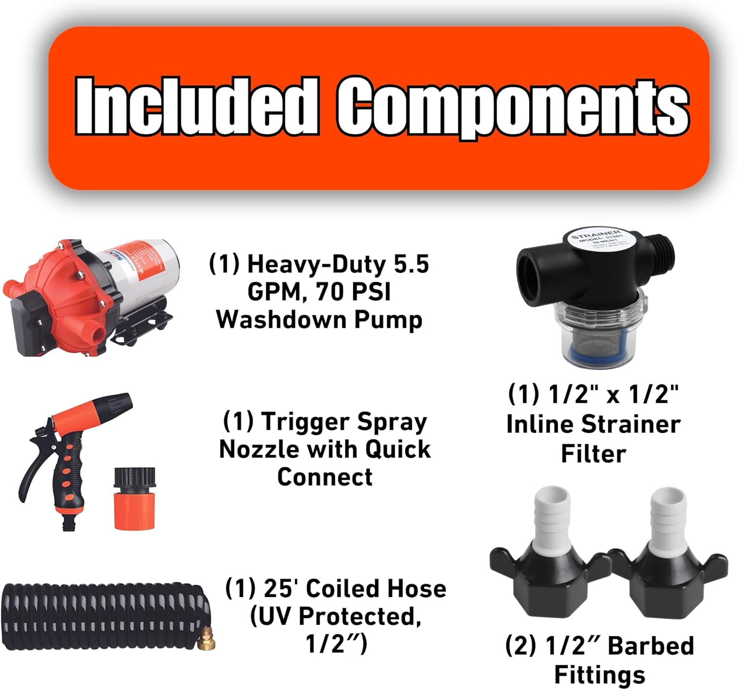SEAFLO 55-Series Washdown Pump Kit - 12V DC, 5.2 GPM, 60 PSI image number 2