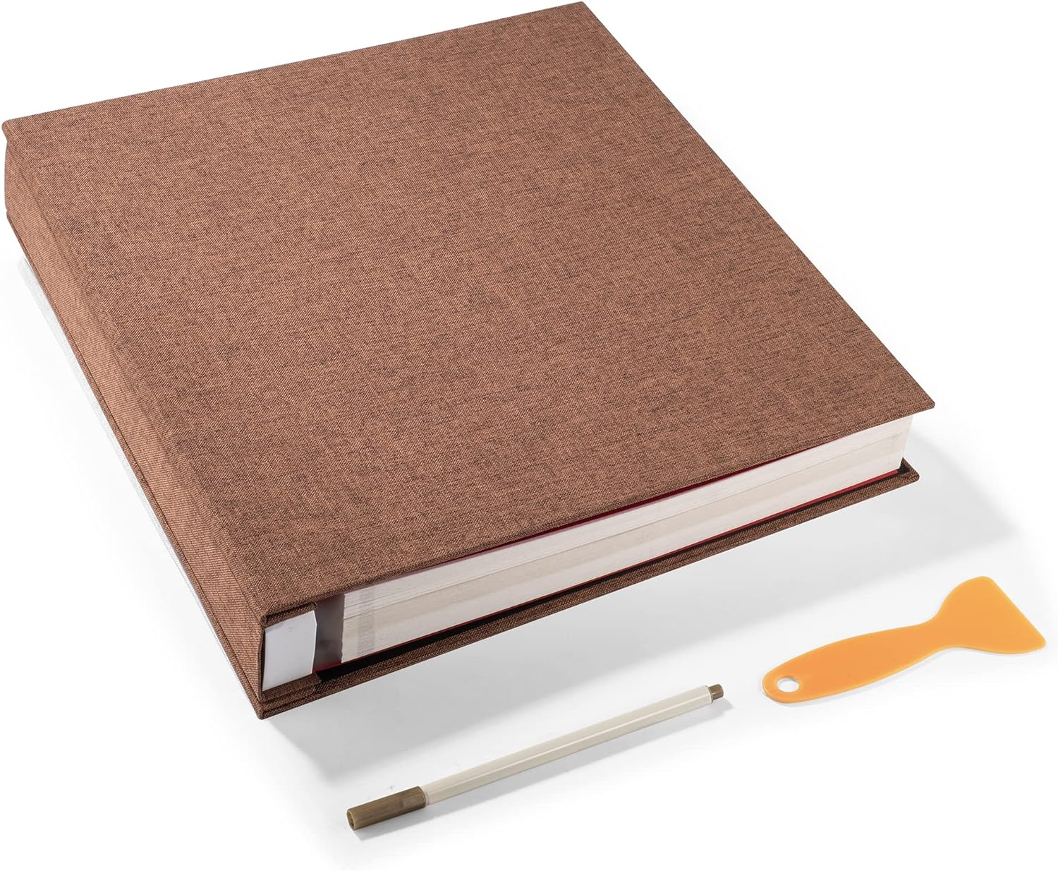 Photo Album - Self Adhesive Scrapbook with Magnetic Linen Cover, 30 Blank Pages for Family, Wedding, Birthday, Christmas, Anniversary (Dark Green)