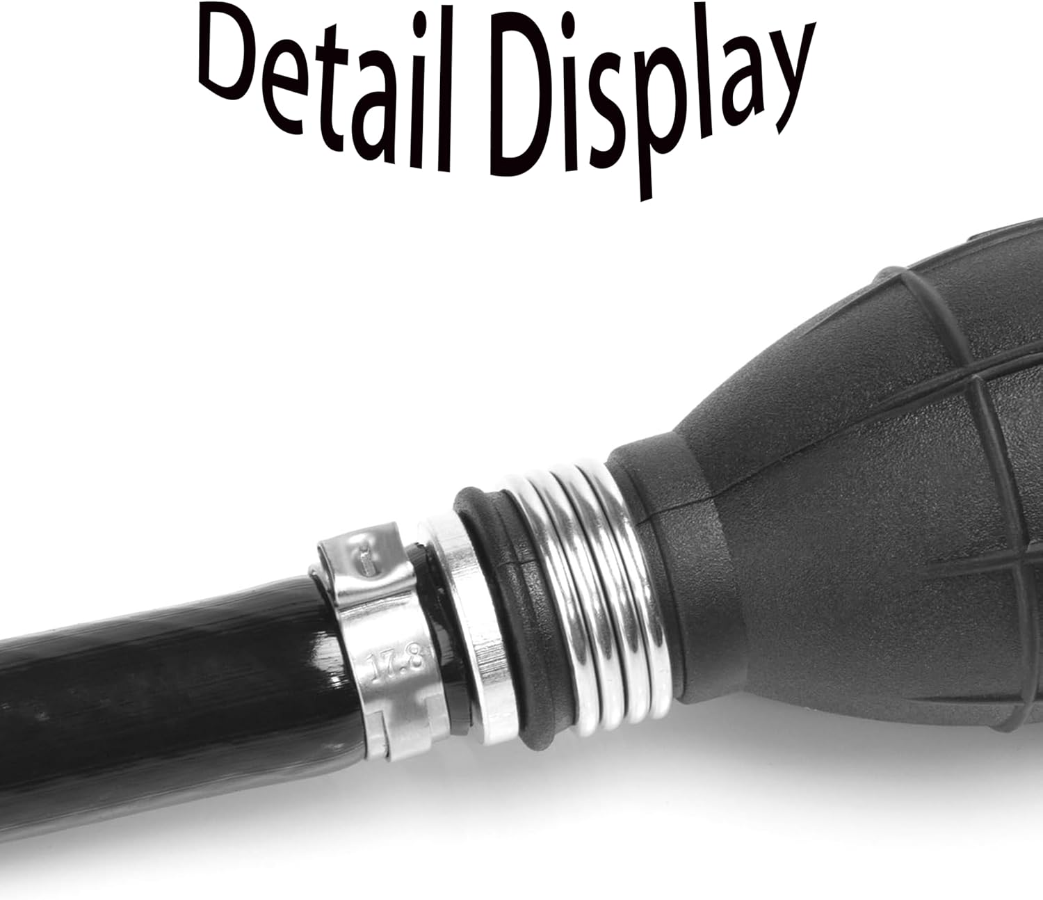 Universal 3/8 Inch Nylon Braided Fuel Line Assembly with Primer Bulb, 6FT Marine Outboard Boat Motor Hose, Steel Clamps for Rvs image number 2