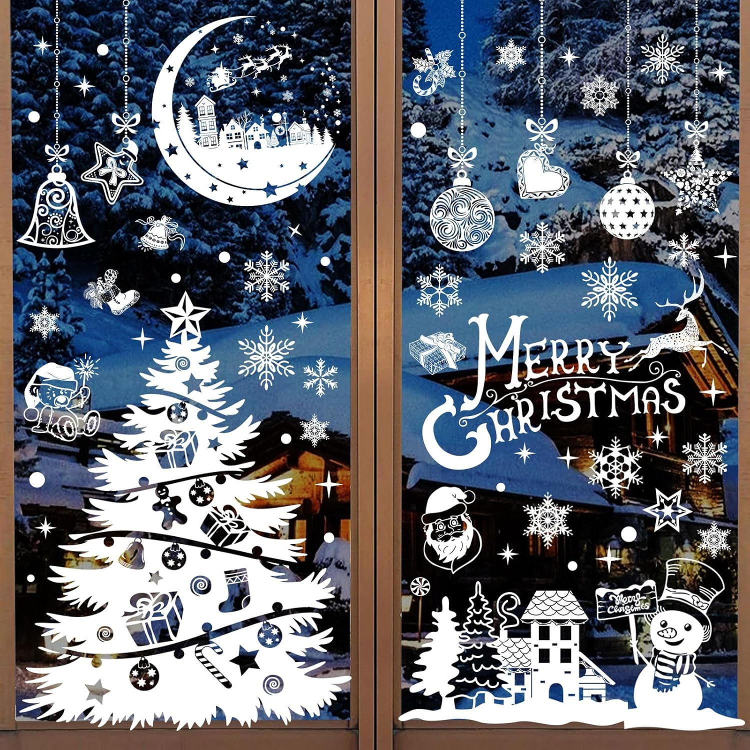 Christmas Decoration Window Stickers Christmas Large Self-Adhesive 202 Winter Window Stickers Christmas Window Decoration Christmas Window Pictures Window Stickers Christmas image number 5