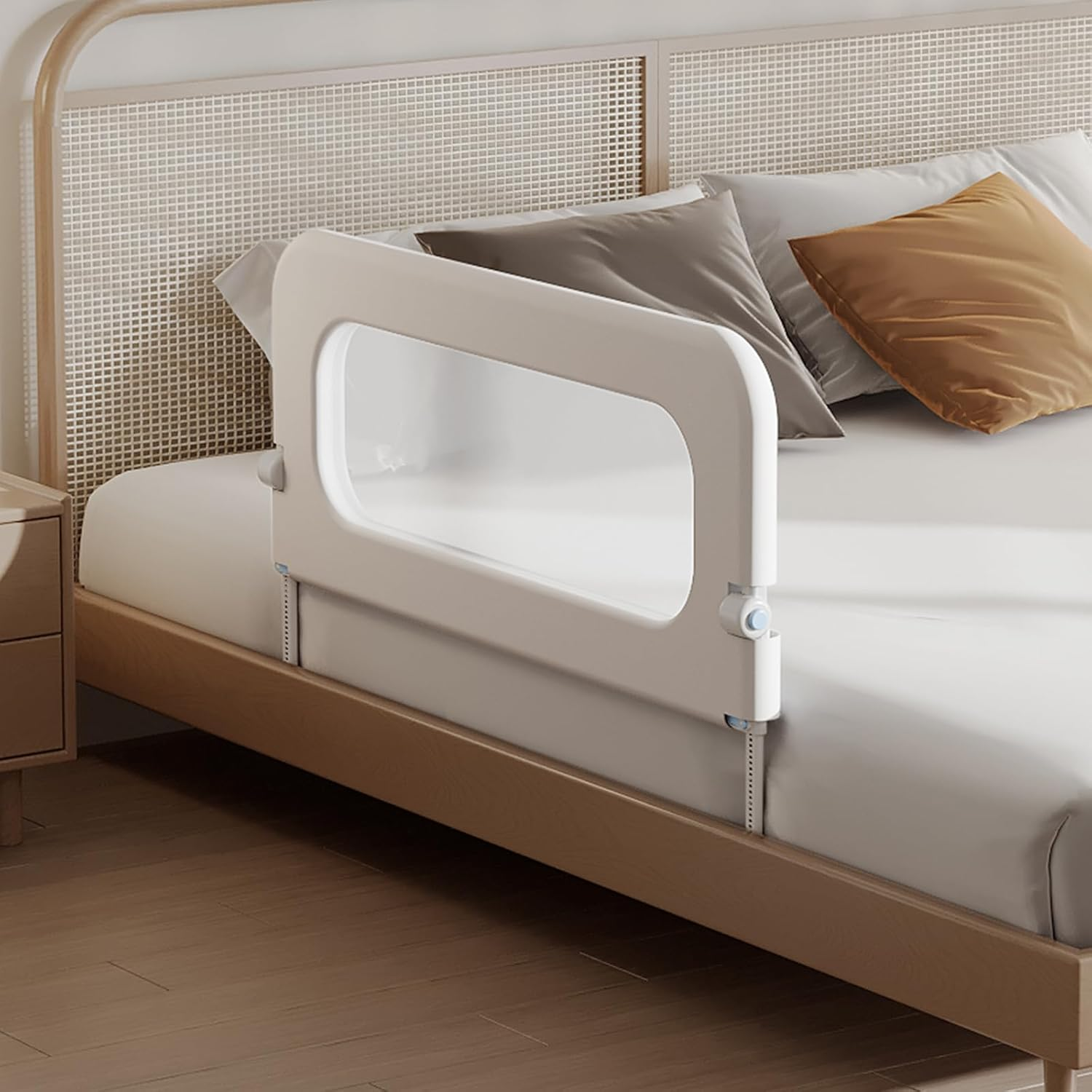 Baby Bed Guard Rail for Toddler - 32In Adjustable Heights, Swing down Bedrail, Extra Tall Child Safety Side Railing Guards for Kids - Toddler Bed Rail for Queen, King, Twin, and Bunk Size Beds - Full image number 3