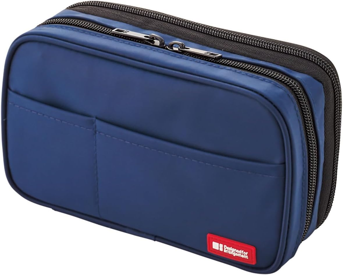 LIHIT LAB Large Capacity Double Zipper Pencil Case for School Office College, Big Capacity 6 Compartments Pencil Bag Holder Adults Teen Boys Girls, Travel Cosmetics Storage, Ice Gray Camo (A7555-135)