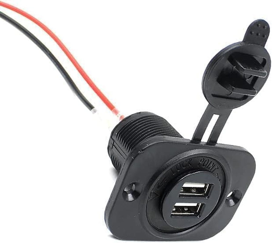 12V Car Socket USB Charger Socket Outlet for Car Installation Cigarette Lighter Waterproof