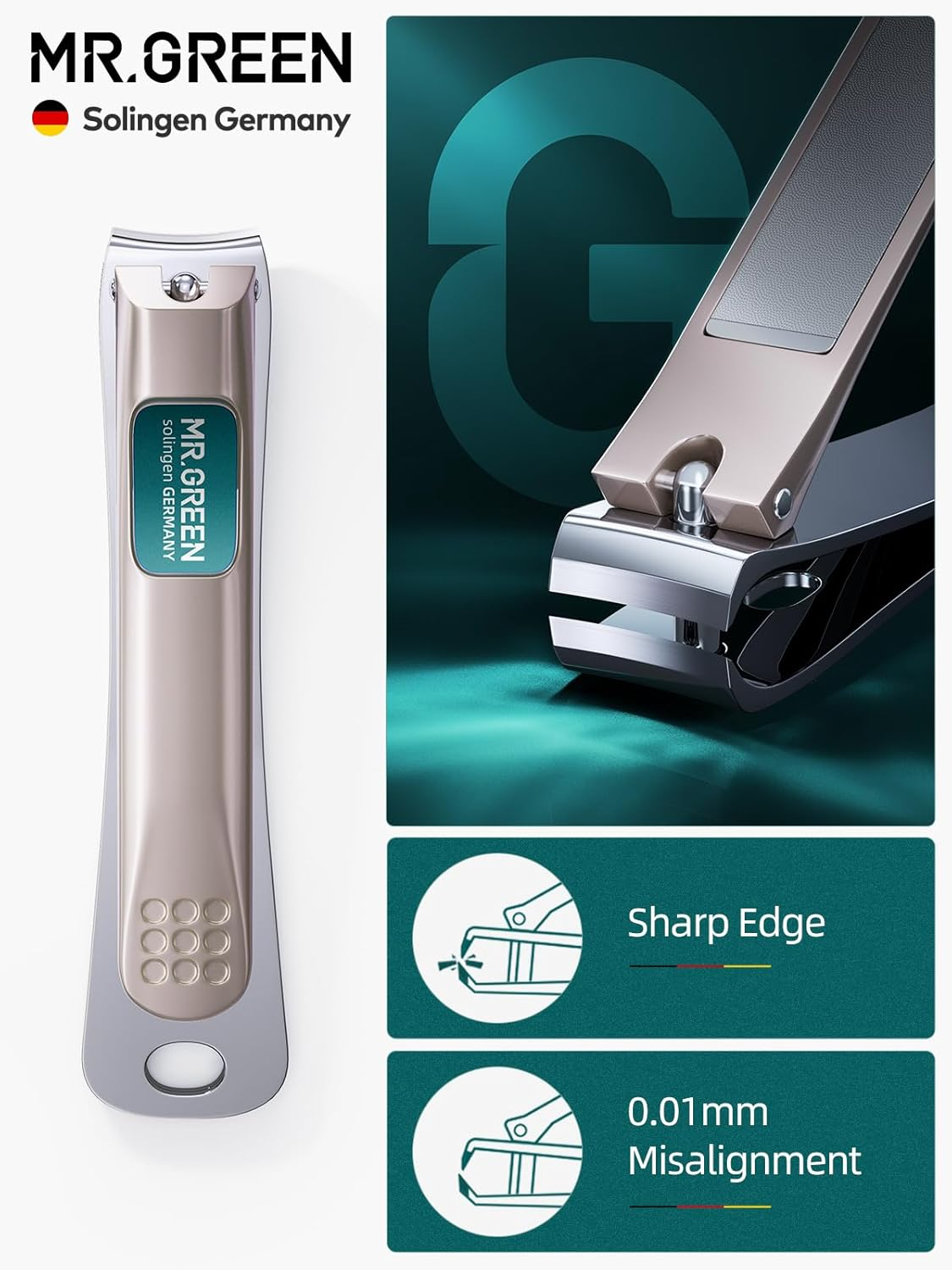 MR.GREEN Nail Clippers, 5PCS Nail Clipper Set with Fingernail Clippers,Ear Pick,Glass Nail File,Tweezers, Professional Manicure Set for Men and Women, Nail Cutter with Leather Case (Purple) image number 6