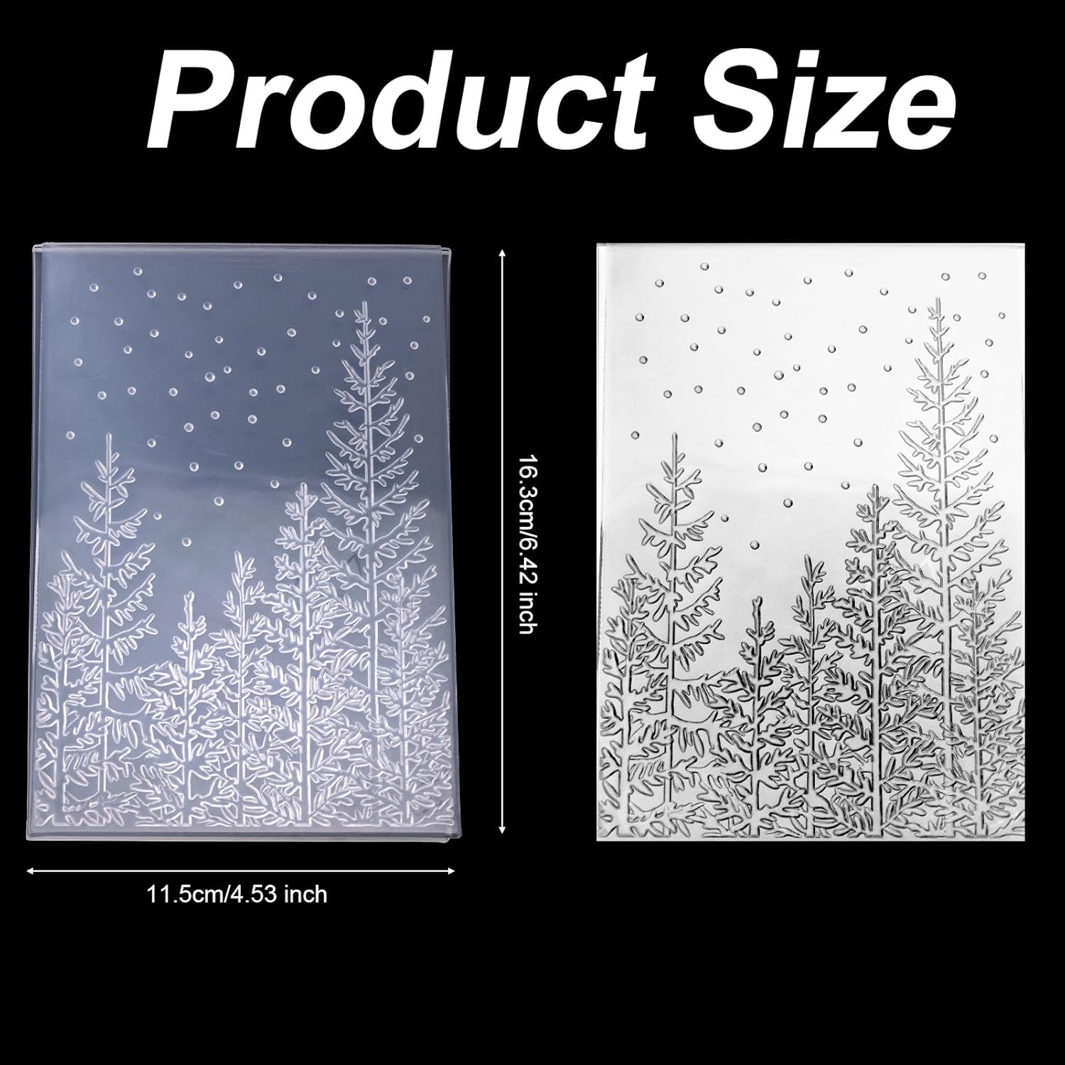 3D Embossing Folder, 6.42X4.53 Inch Pine Tree Embossing Plate Plastic Embossed Template Embossing Folder for Making Cards Scrapbooks Paper Albums DIY Crafts image number 6