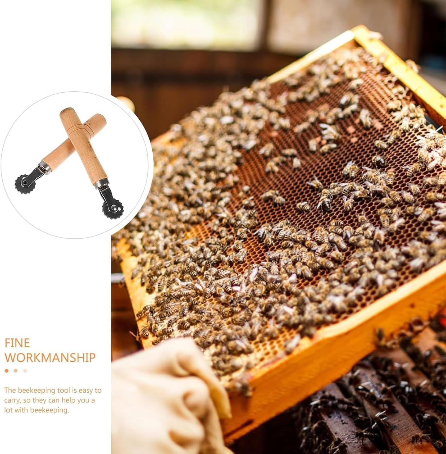 2 Pcs Thread Embedding Device for Beekeeping, Honey Wire Embedder, Spur Wire Wheel Beehive Tool, Essential Equipment for Wax