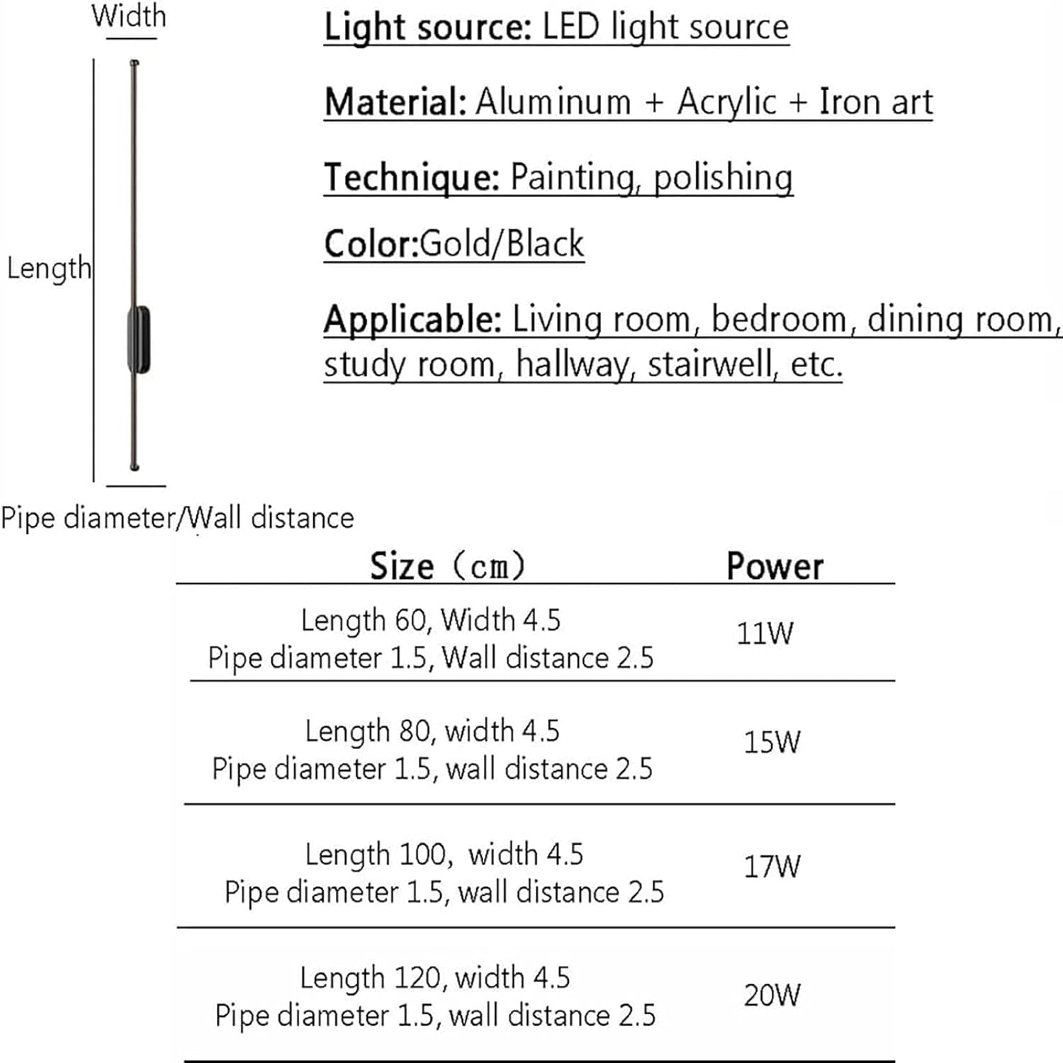 Battery Operated Wall Lights with Hand Sweep Motion Detector USB Rechargeable Wall Sconces Indoor Kitchen Charging Wall Lighting Metal Wireless LED Night Lamp for Bathroom (120Cm,Gold Neutral Light) image number 1