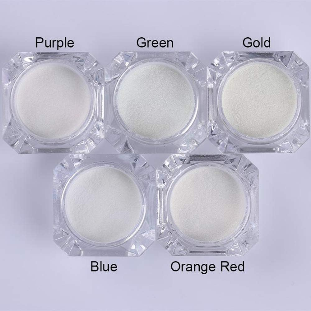 5Color Pearl Powder Nail Art Glitter Mirror Effect Chrome Pigment UV Gel Polish Shimmer Dip Dust Decoration Kit - 5Pcs image number 4