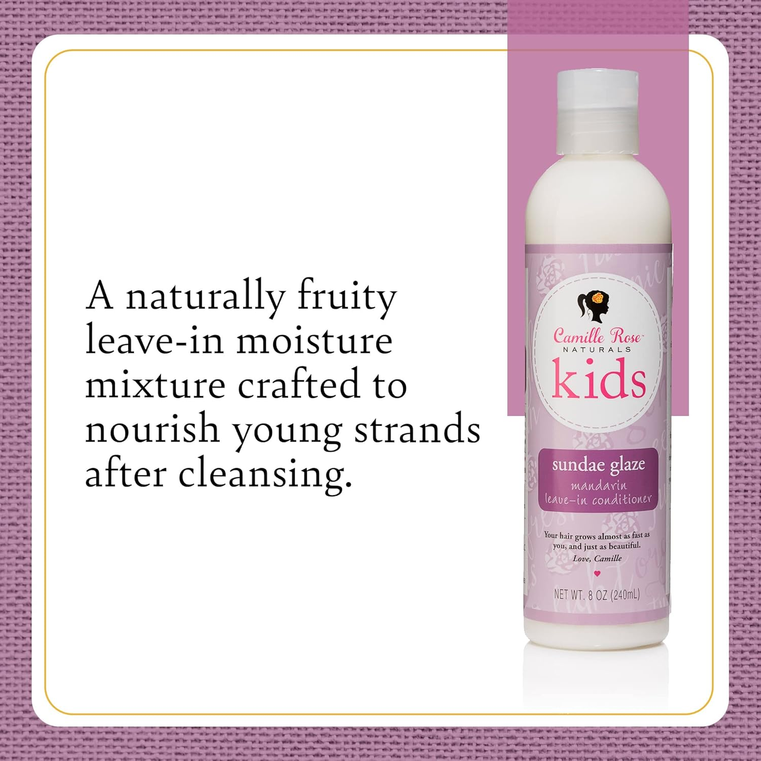 Camille Rose Naturals Kids Sundae Glaze Clementine Leave in Conditioner 240Ml image number 1