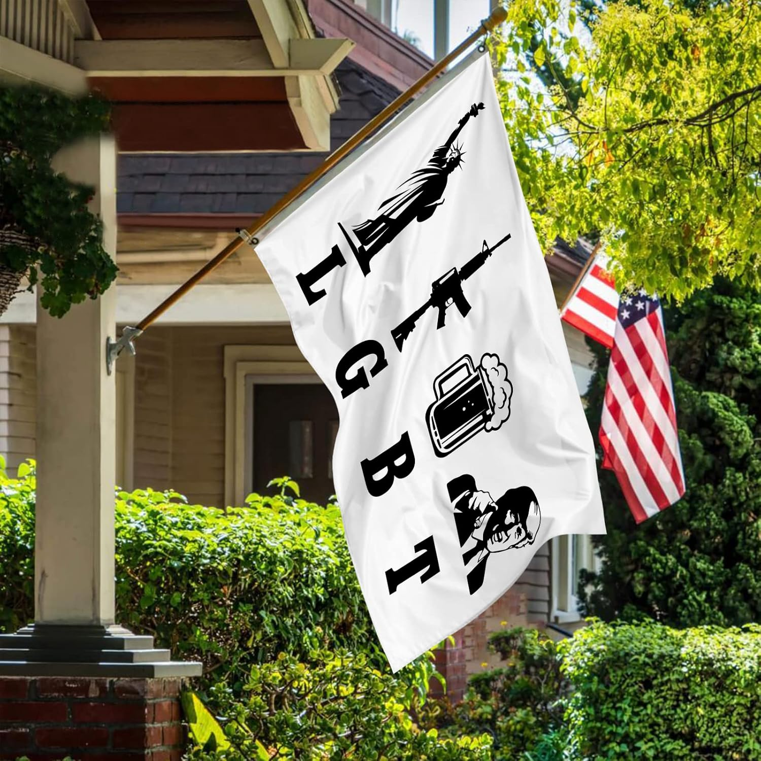 Liberty Guns Beer Trump Flag Trump Make America Great Again Flag Trump Is My President 3X5 Feet Indoor Outdoor Decoration (Trump)