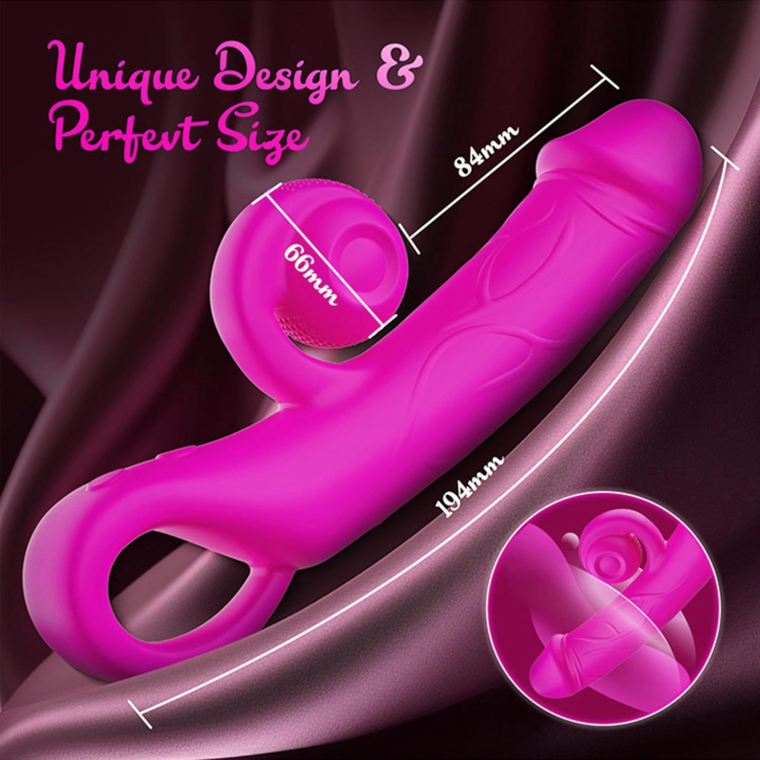 PLEASURE PULSE Pleasure Pulse Thrusting Rabbit Vibrator &ndash; Dual Motor G-Spot Dildo with Clitoral & Nipple Stimulation, 10+10 Powerful Vibration Modes, Realistic Curved Shaft & Rechargeable Snail Design &ndash; Adult Toy for Women & Couples Wild Berry image number 1
