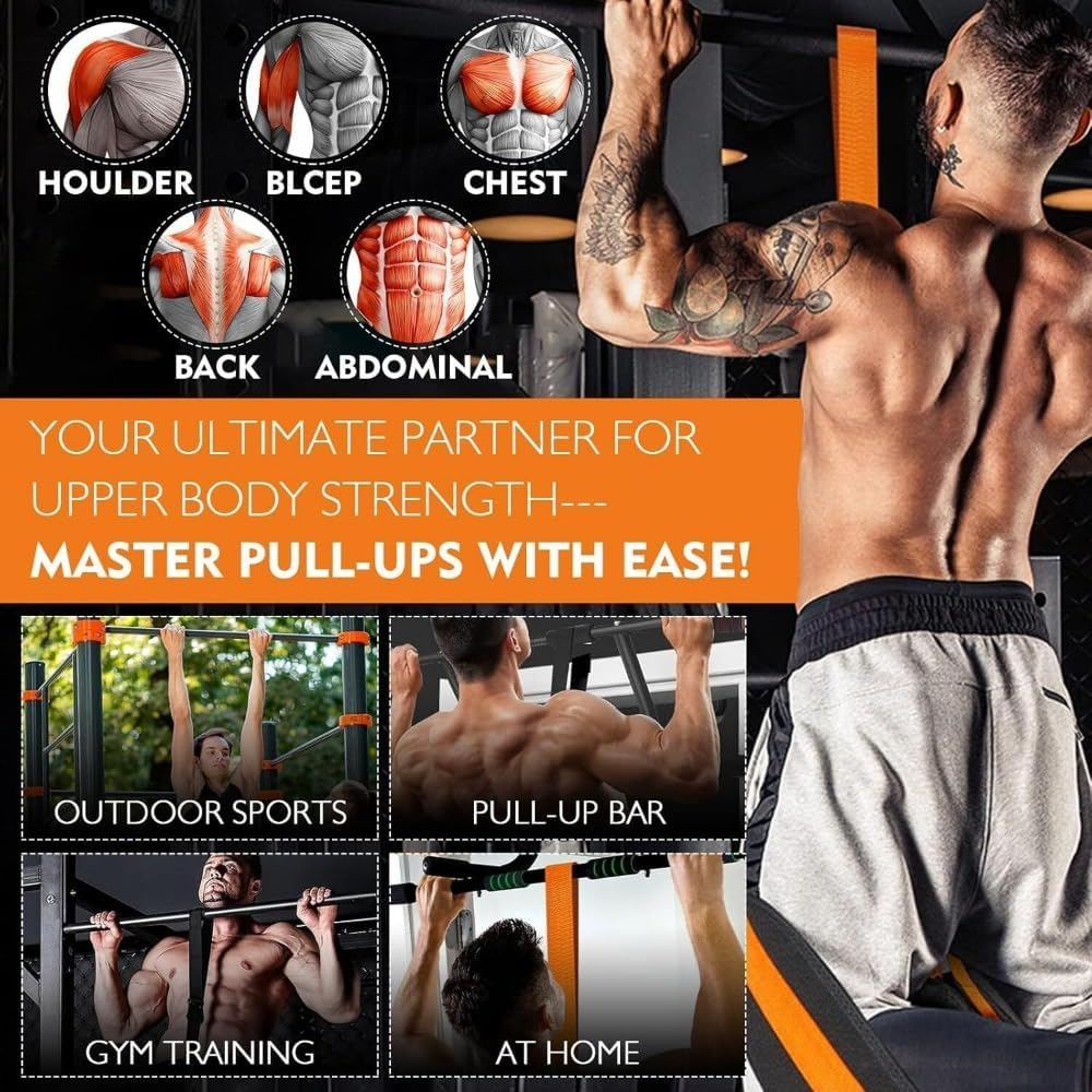 Adjustable Heavy Duty Resistance Bands - 3 Bands for Pull up Assistance Gym image number 2