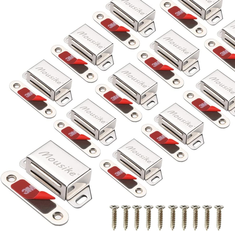 Moosike Cabinet Magnets 30Lb Black Door Magnets with Strong Magnetic for Kitchen Cupboard Wardrobe Closet Cabinet Door Drawer Latch (Black 6Pack)