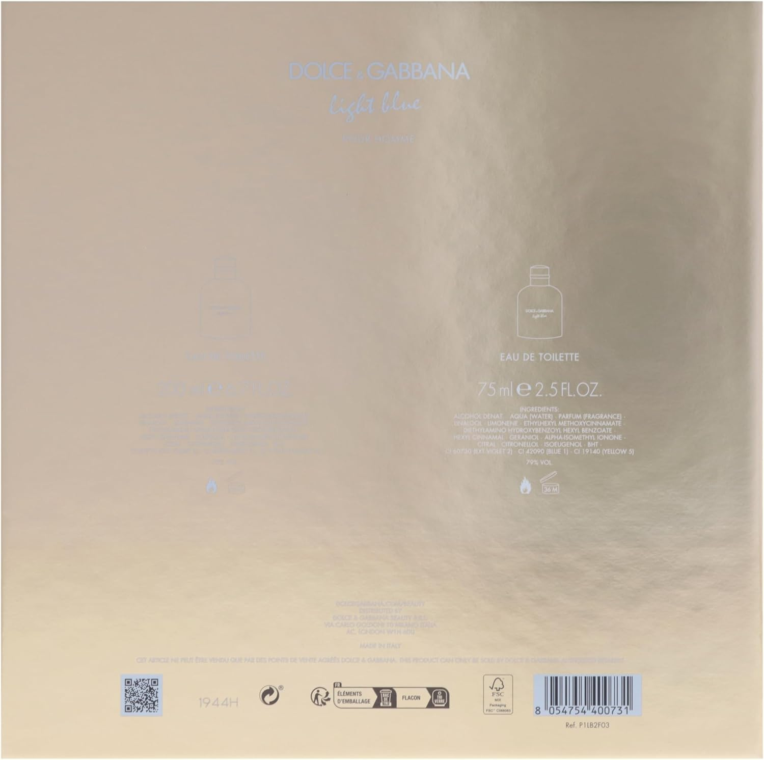 Light Blue by Dolce and Gabbana for Men - 2 Pc Gift Set 6.7Oz EDT Spray, 2.5Oz EDT Spray image number 5