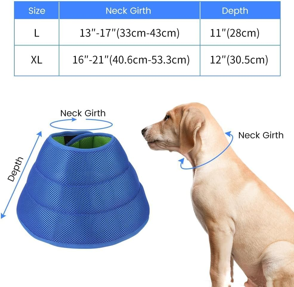 Dog Cones, Soft Recovery Collars and Cones Post Surgery for Medium and Large Dogs, Comfortable Collars for Licking, Adjustable, Dog Collars for Recovery
