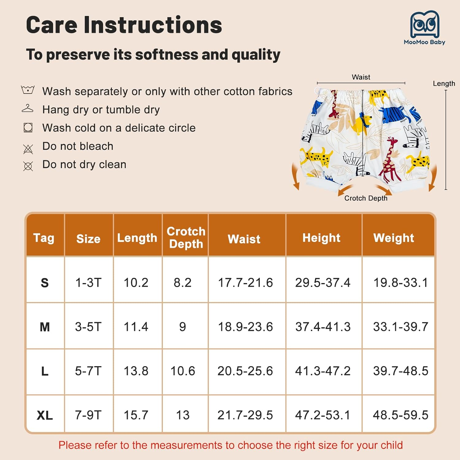 Moomoo Baby Bedwetting Short Pants Diaper Pants for Summer 2 Packs Absorbent Potty Training Pants for Boys and Girls image number 1