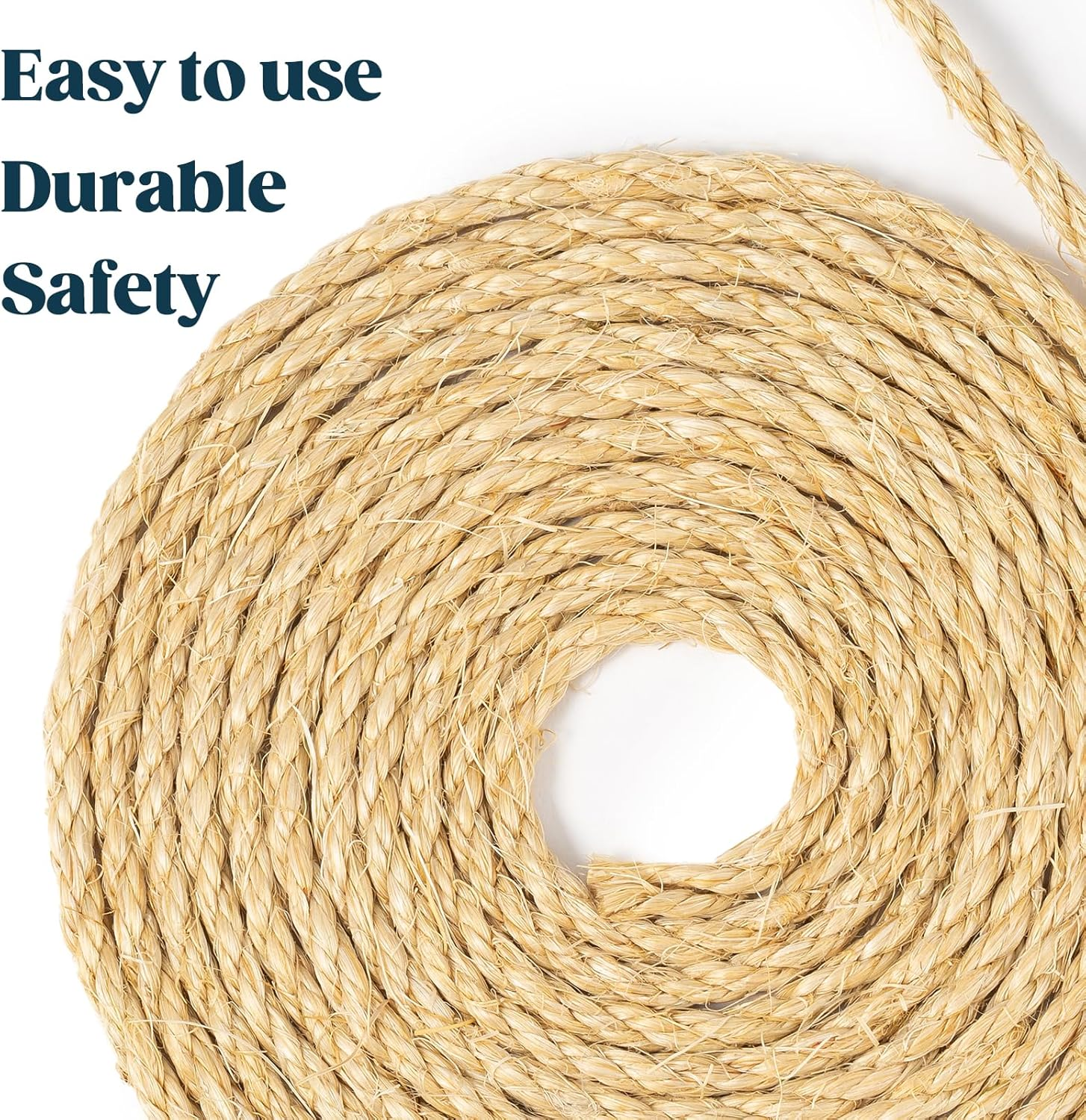 PELZIN Natural Sisal Rope for Cat Scratcher 6Mm X 30M, Cat Scratching Post Replacement Rope, Cat Tree Twine for Scratching Post Repair, Recover, Replace and DIY, Natural image number 5
