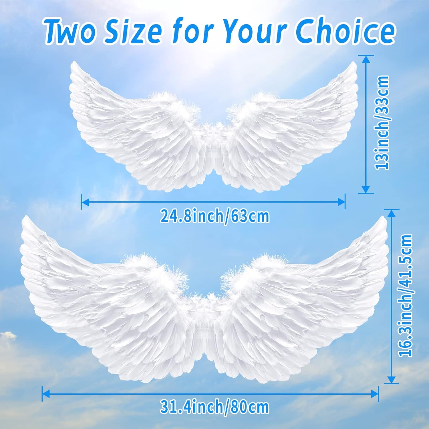 Angel Costume Women, Angel Wings Cupid Costume Women with Halo Angel for Angel Costume Women Children Men Adults on Halloween Carnival Birthday Themed Party - White Large image number 4