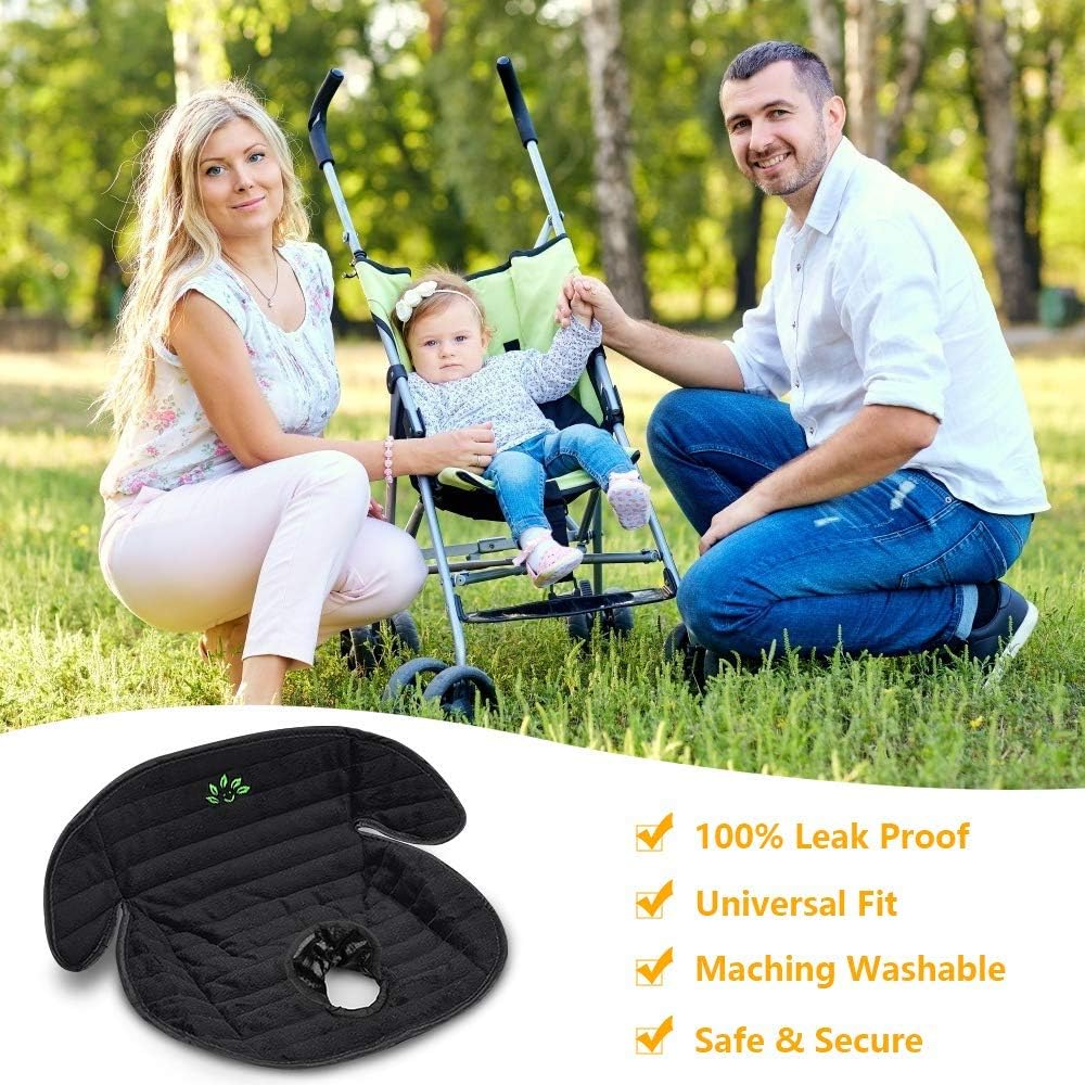 Piddle Pad Car Seat Protector, Bicyclestore Waterproof Liner Potty Training Pads Machine Washable Toddlers Car Seat Baby Infants Saver Cover Mat for Child Stroller, Dinner Chair (Black 2 Pack) - New Black 2 Pack image number 4