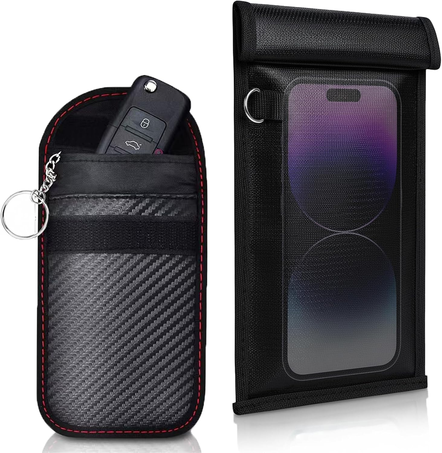 Faraday Bags for Phone & Car Key, Signal Blocking Pouch RFID Wifi GPS Shield, Privacy Protection Sleeve, Anti-Tracking Travel Case (Faraday Bag for Car Key and Phone) image number 6