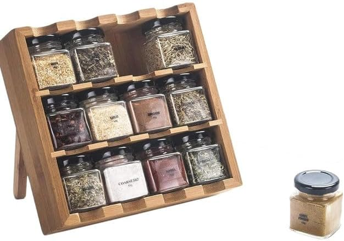 TILZ GEAR Mixed Herbs and Spices Set Wooden Spice Rack with Spices Included Free Standing Refill Herbs Spices Containing 12 Spices for Cooking Seasoning Set Perfect Spices Gift Set image number 6