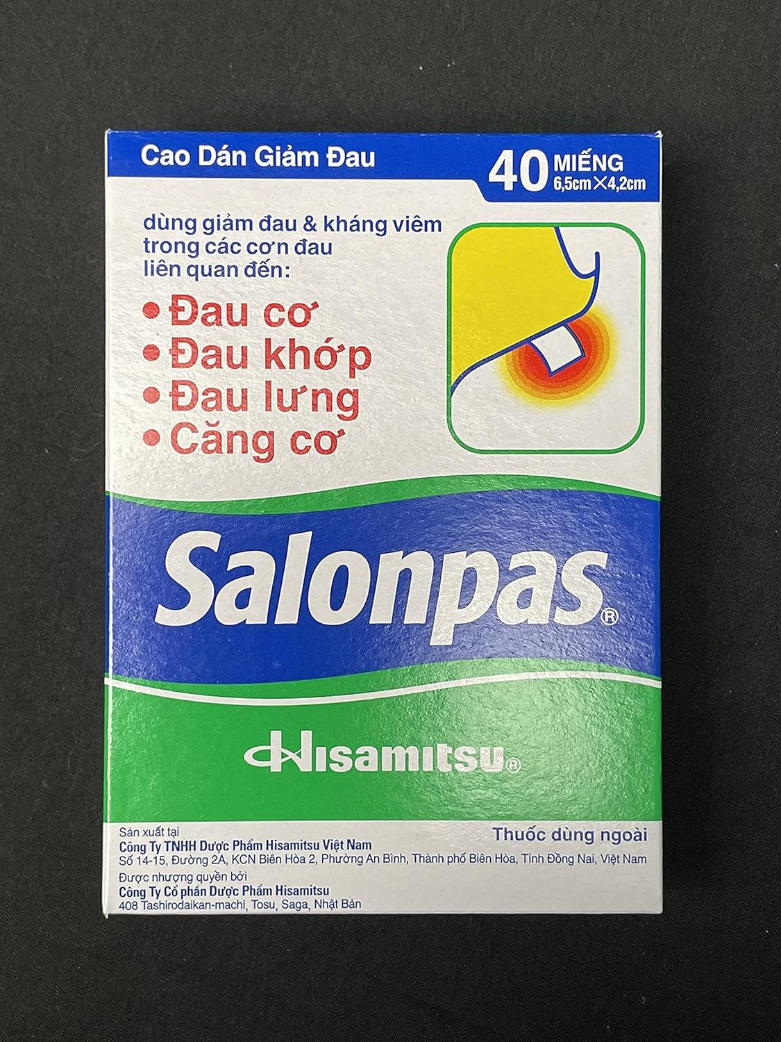 Salonpas Heat Patch 40 Patches Herbal Menthol Self Adhesive Medical Plaster Pain Relief Patch for Sore Muscles image number 2