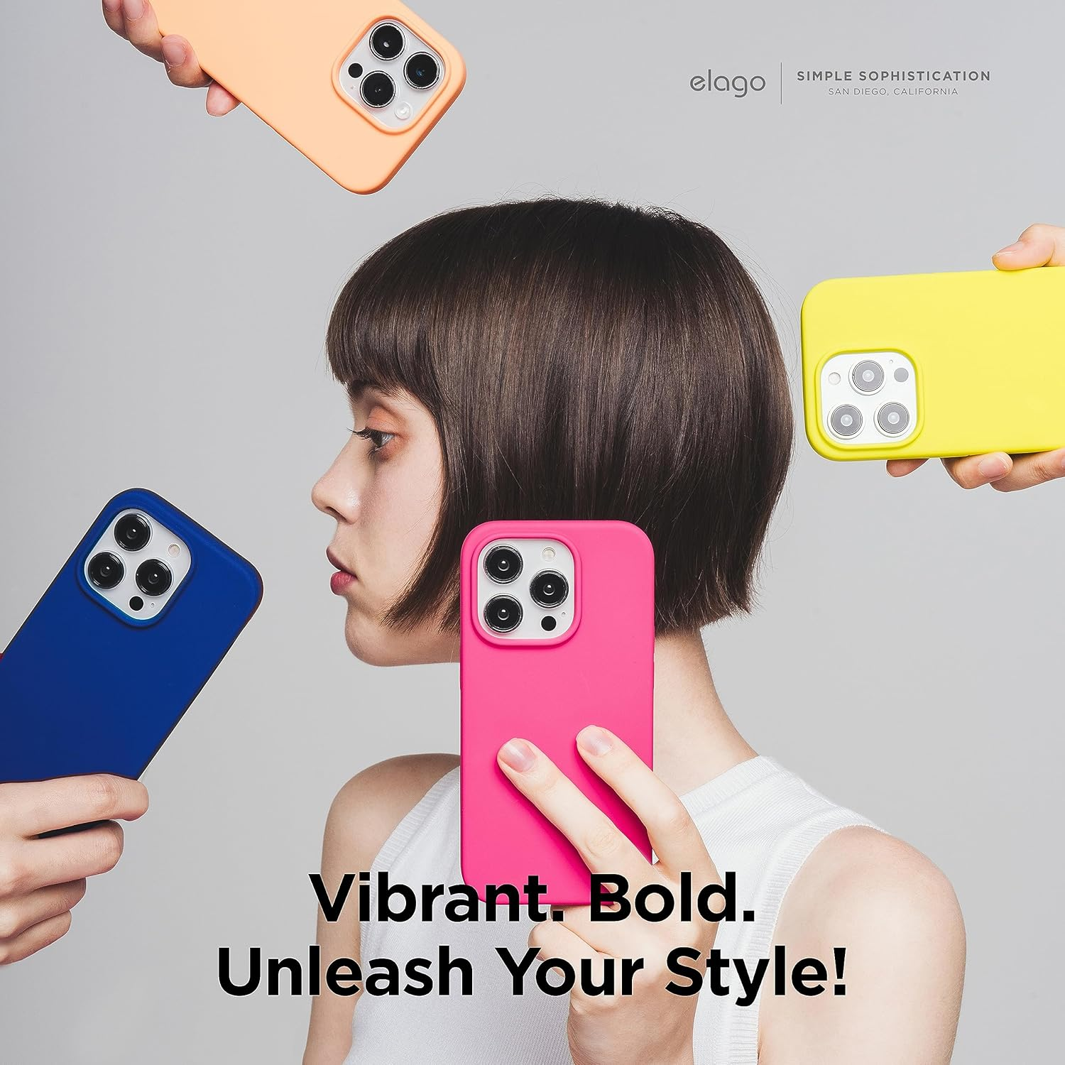 Elago Liquid Silicone Case Compatible with Iphone 15 plus Case, Premium Silicone, Full Body Protective Cover [4 Layer Shockproof Structure], Anti-Scratch Soft Microfiber Lining (Neon Yellow) - Birght Blue image number 5