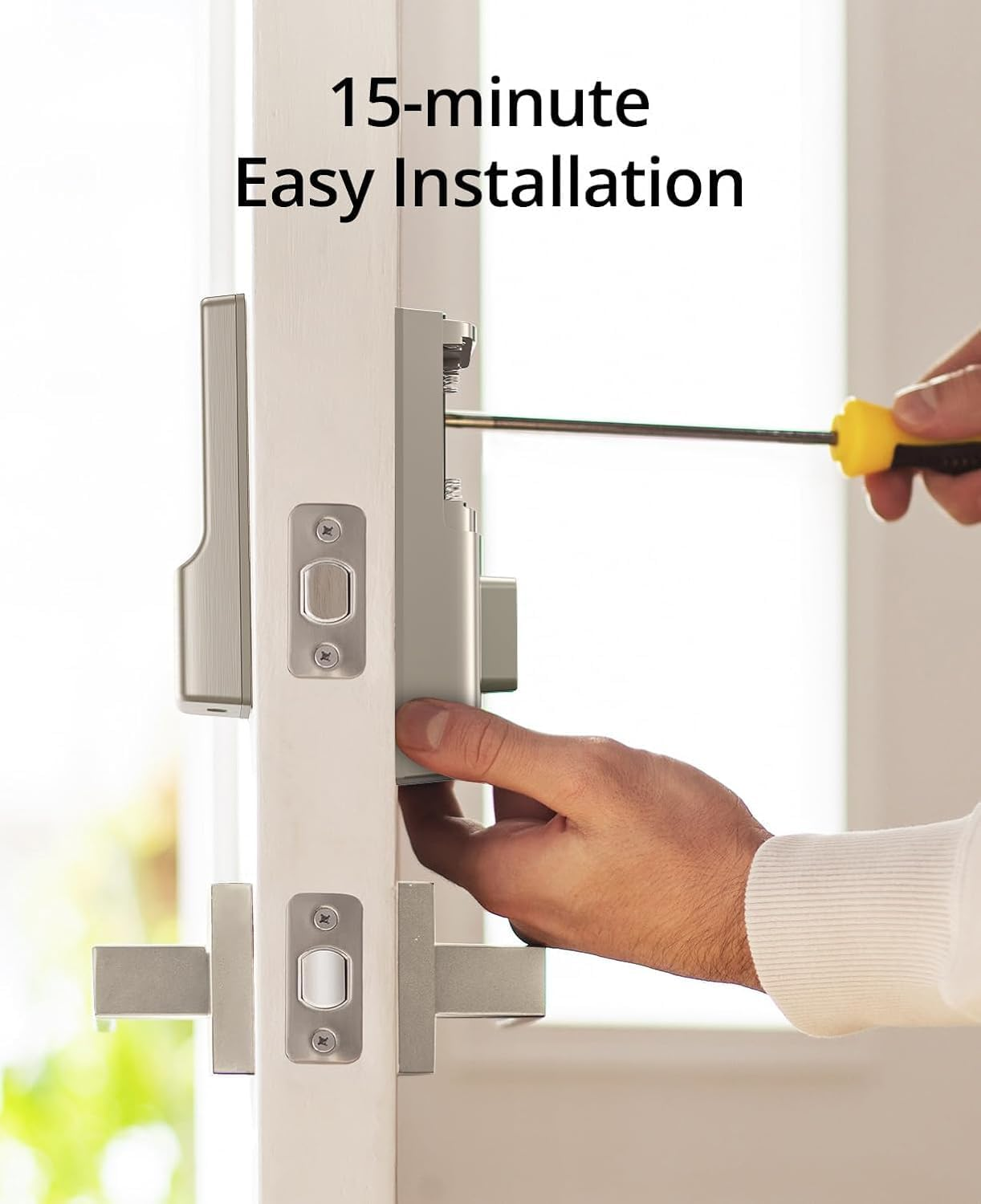 Eufy Security Smart Lock C210, Keyless Entry Door Lock for Front Door, No Bridge Required, Easy Installation, Touchscreen Keypad Deadbolt Lock, App Remote Control, 4 AA Batteries Included, Nickel image number 2