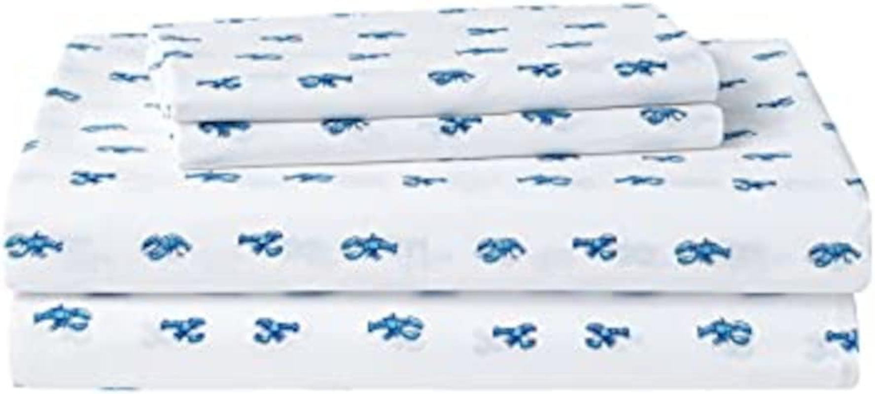 Nautica - King Size Sheets, Cotton Percale Bedding Set, Crisp & Cool, Coastal Bedding Set (Cloyster Blue, King) image number 3