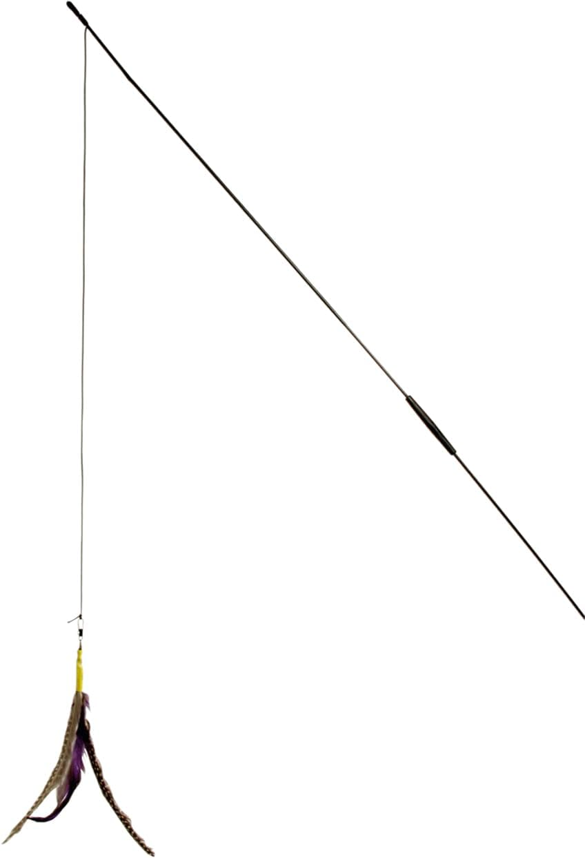 Flamingo Cat Fishing with Feathers Display