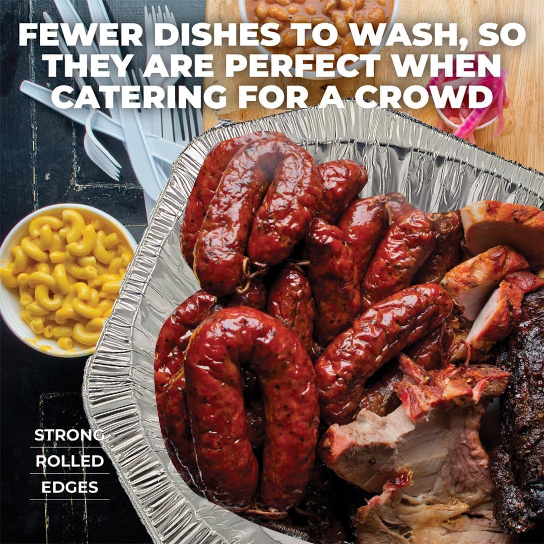 [10Pk]Home Master Aluminium Large Foil Tray, Heavy Duty, Durable, Seals in Freshness, Reusable, Disposable and Recyclable (45Cm X 35Cm X 7Cm) image number 5