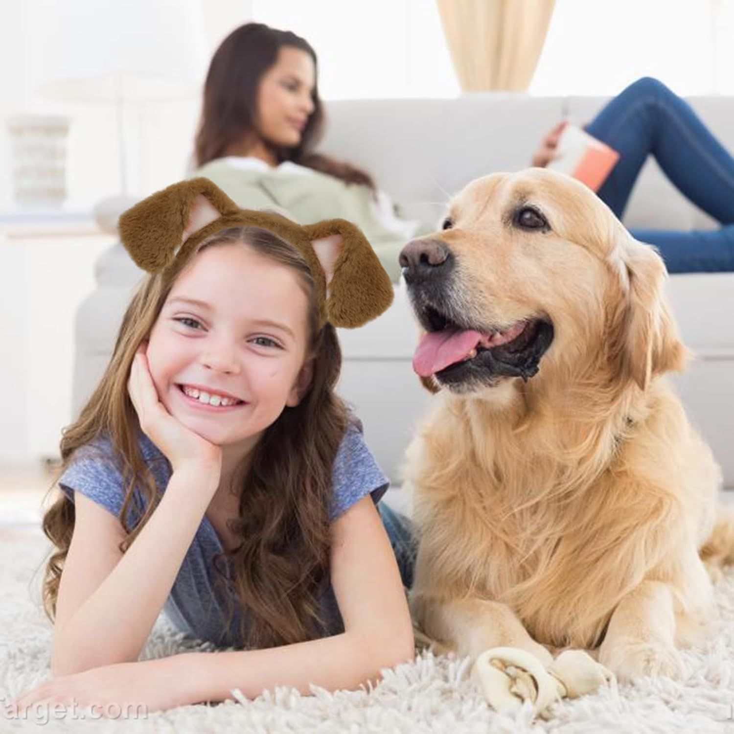 Beviliu Animals Ears Headband Realistic Fluffy Cat Ears Bunny Ears Halloween Headband for Washing Makeup Fashion Headband image number 2