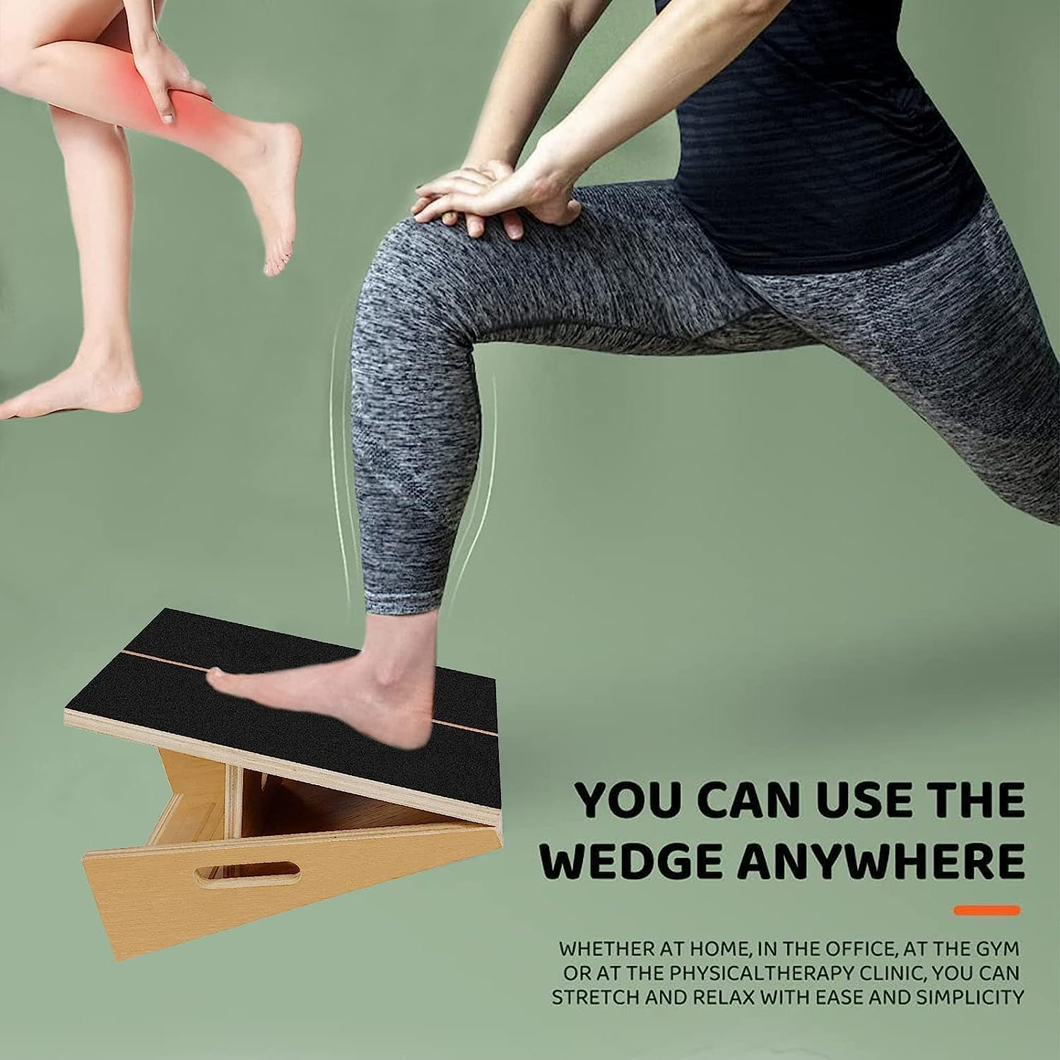 Professional Wooden Slant Board, Adjustable Incline Board and Calf Stretcher, Stretch Board Calf Stretcher Slant Board - Extra Side-Handle Design for Portability image number 1