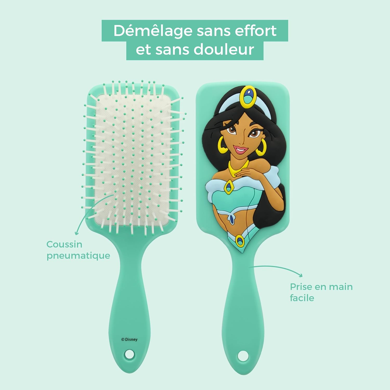 Disney Princesses - 3D Jasmine Silicone Hair Brush - Princess - All Hair Types image number 4