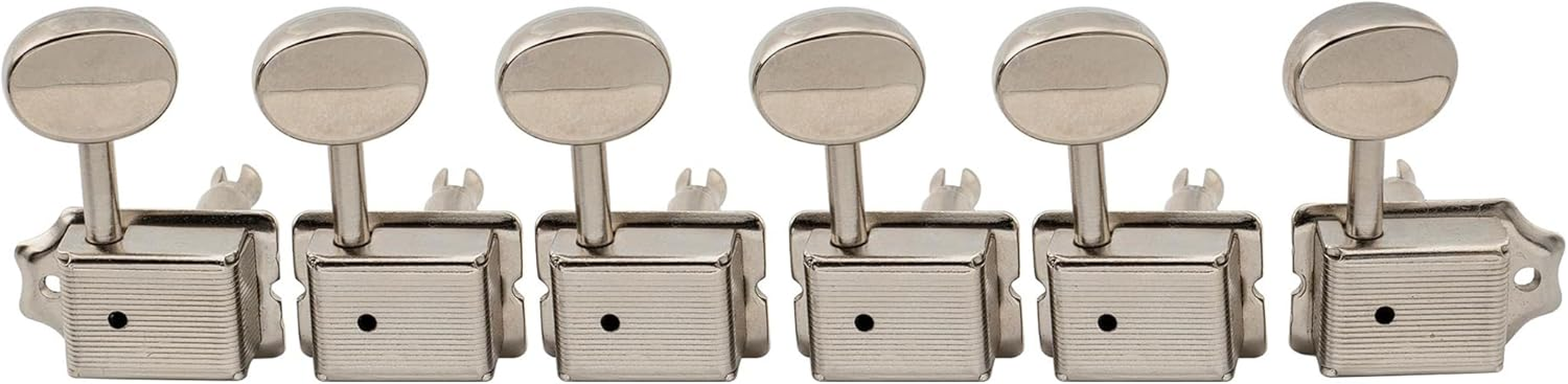 Musiclily Pro Vintage Style Split Shaft 6 in Line Guitar Tuners Tuning Pegs Keys Machine Heads Set for Squier Classic Vibe Strat/Tele Style, Nickel