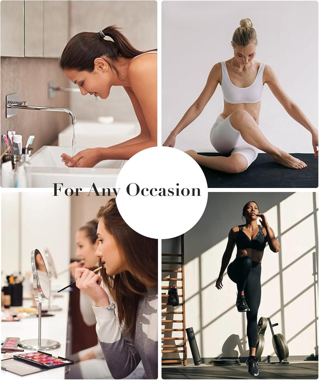 6Cm Wide Black Headbands for Women Men, 2Pack Fashion Head Bands for Women'S Hair, Soft Fabric Stretchy Hair Bands for Makeup, Yoga, Running (Black/White) image number 4