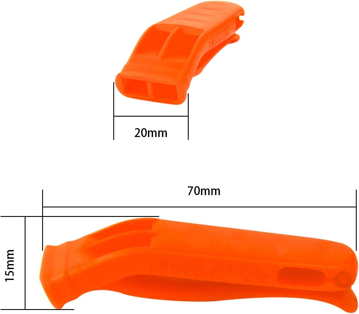 AUGSUN 10 Pcs Safety Whistle Marine Whistle Plastic Whistles with Lanyard for Emergency - Orange image number 5