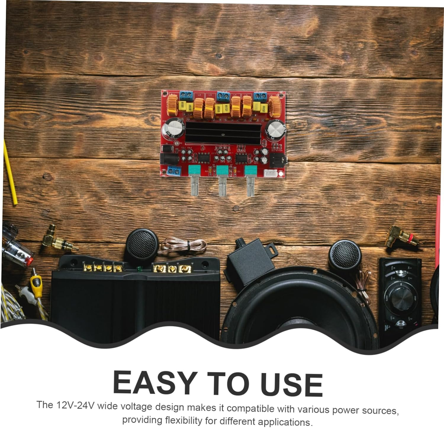 Angoily 2.1 Channel Digital Audio Amplifier Board Module for Subwoofer and Speakers 12V-24V Wide Voltage Power Amplifier for Home Theater Systems