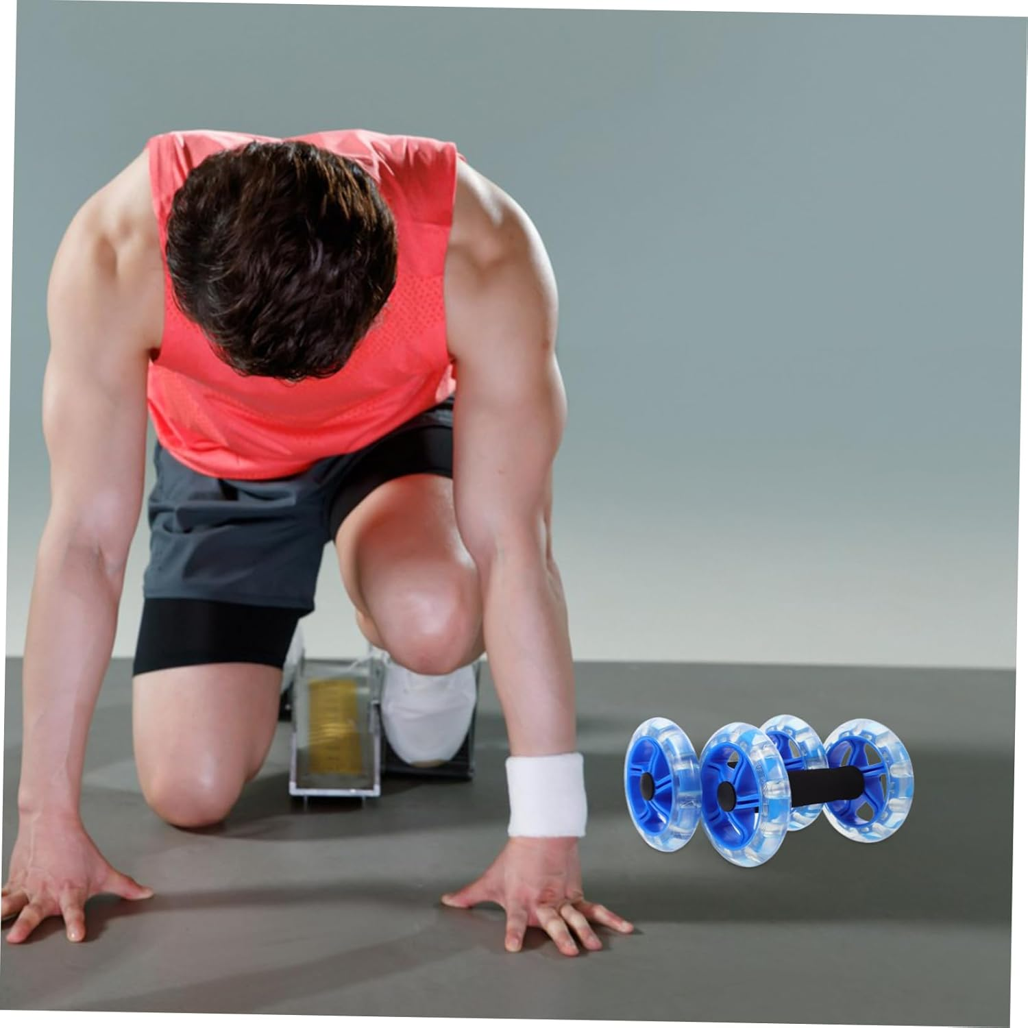 JOINPAYA Twin-Wheel Fitness Wheel for Core Strength Training Abdominal Exercise Machine Fitness Roller for Home Gym Use Helps in Tummy Control